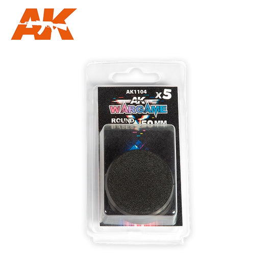 AK Interactive Plastic Wargame Bases Round Base - 50mm (5 Units) AK-1104