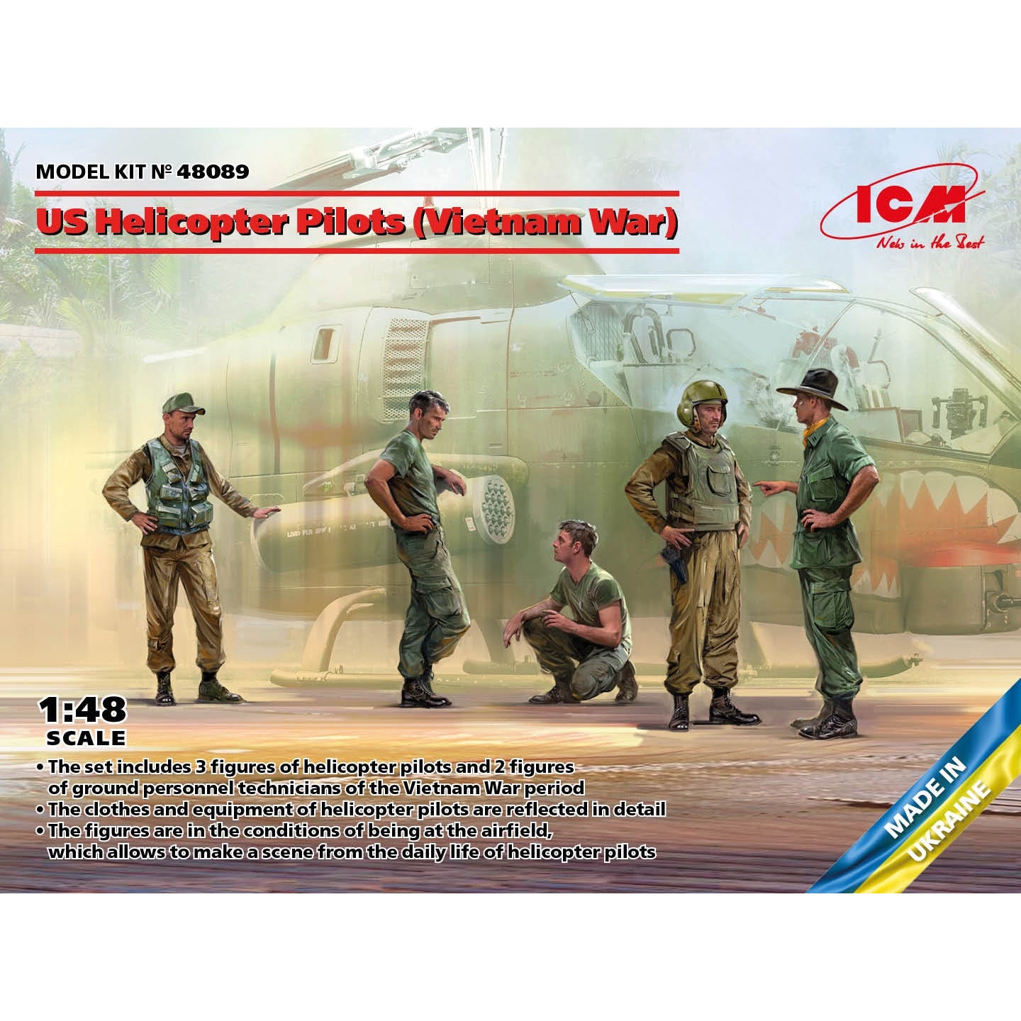 US Helicopter Pilots (Vietnam War) 1/48 #48089 by ICM