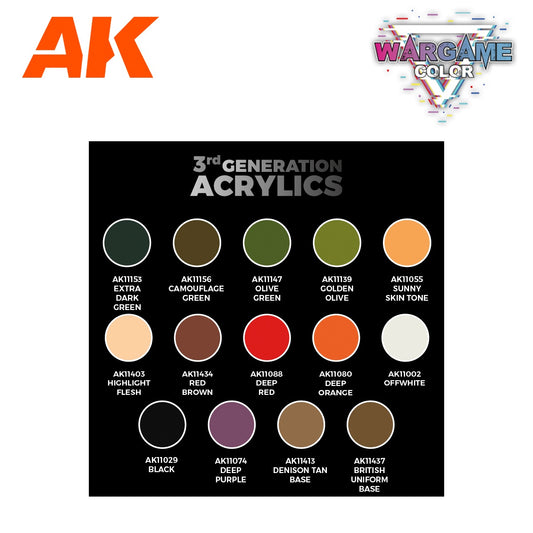 Wargame Starter Sets(14 Colors & 1 Figure)