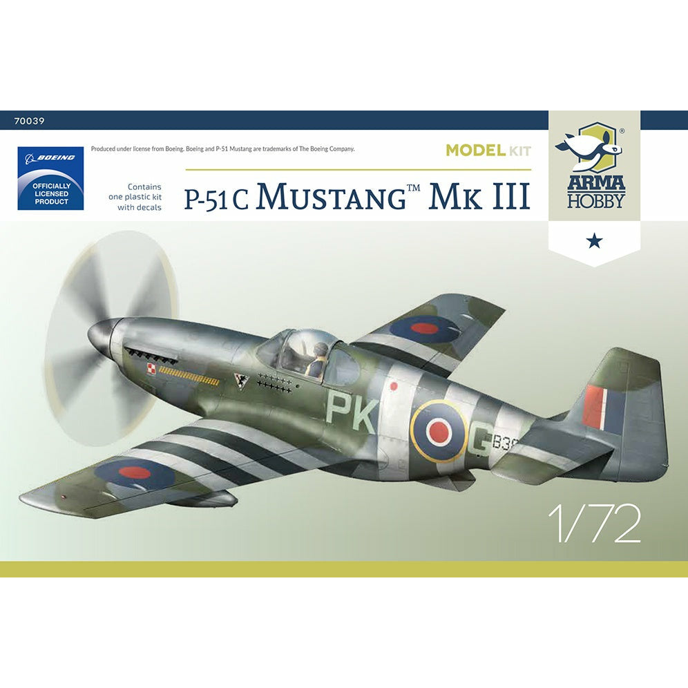 P-51 C Mustang Mk. III Model Kit 172 #70039 by Arma Hobby