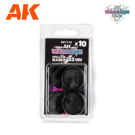 AK Interactive Plastic Wargame Bases Hollow Base - 32mm (10 Units) AK-1110