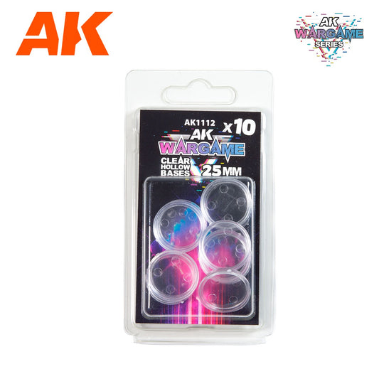 AK Interactive Plastic Wargame Bases Clear Hollow Base - 25mm (10 Units) AK-1112