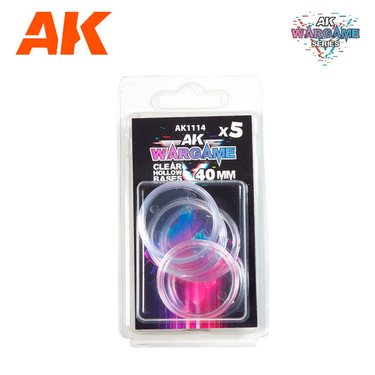 AK Interactive Plastic Wargame Bases Clear Hollow Base - 40mm (5 Units)  AK-1114