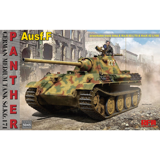 Panther Ausf.F German Medium Tank SD.KFZ.171 1/35 by Ryefield Model