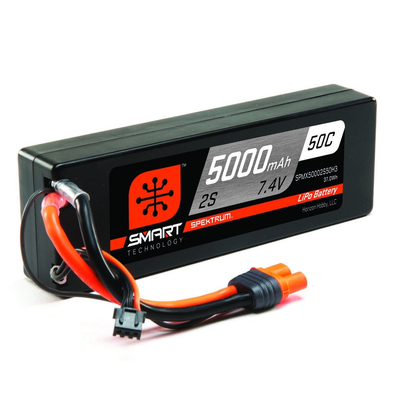 7.4V 5000mAh 2S 50C Smart Hardcase LiPo Battery: IC3