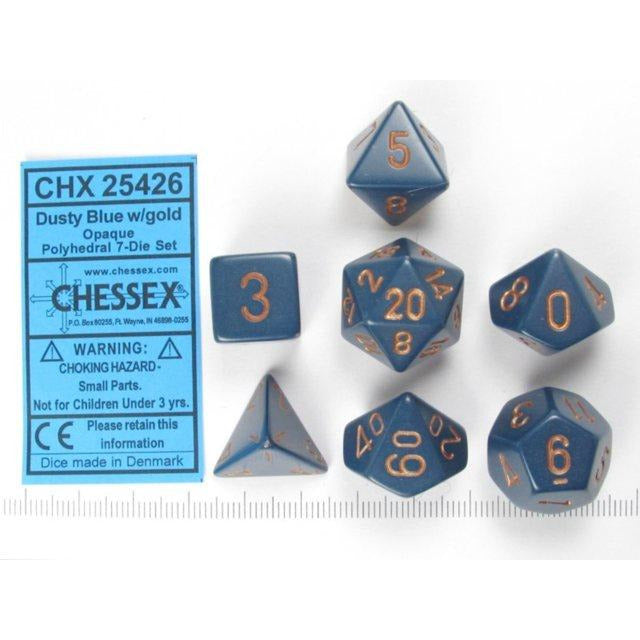 Chessex Opaque 7-Die Set Dusty Blue/Copper CHX25426