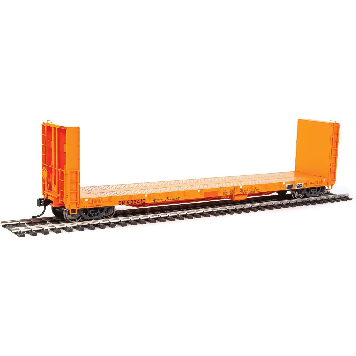 50' CC&F Bulkhead Flatcar - Ready to Run -- Canadian National #603415 (orange patch)