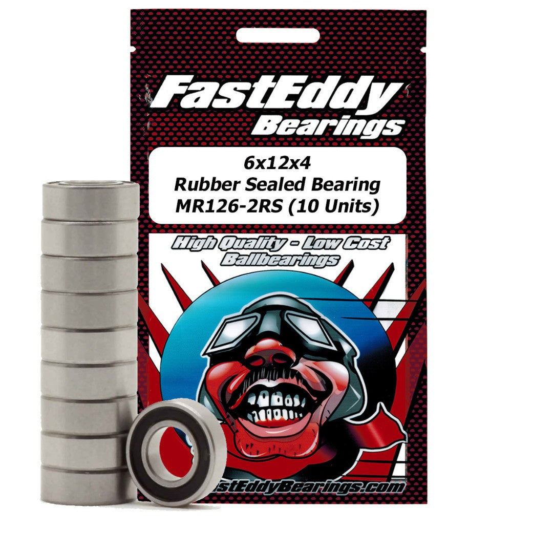 Fast Eddy Rubber Sealed Bearings (1): 6x12x4 TFE272 MR126-2RS