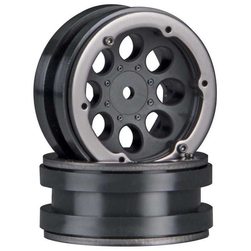 1/10 8-Hole 1.9 Beadlock Wheels, 12mm Hex, Black (2) AXIC8087