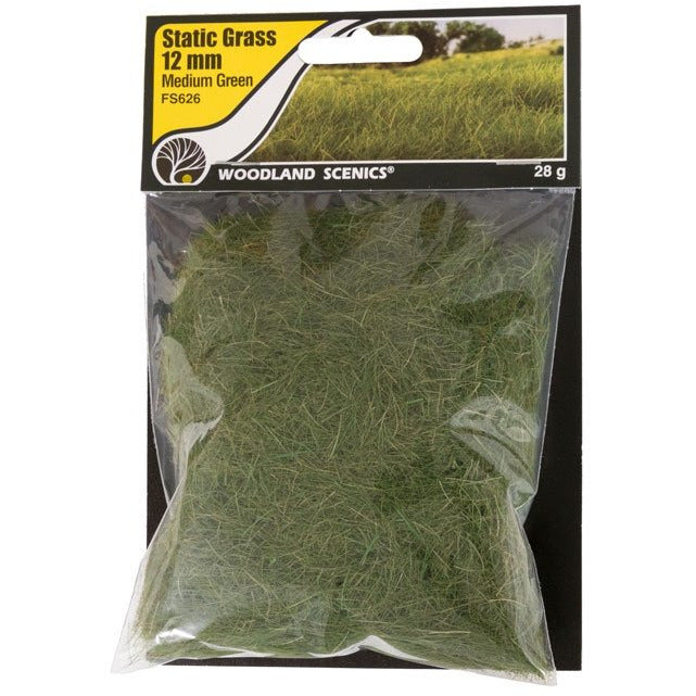 Woodland Scenics Static Grass - 12mm Medium Green WOO626