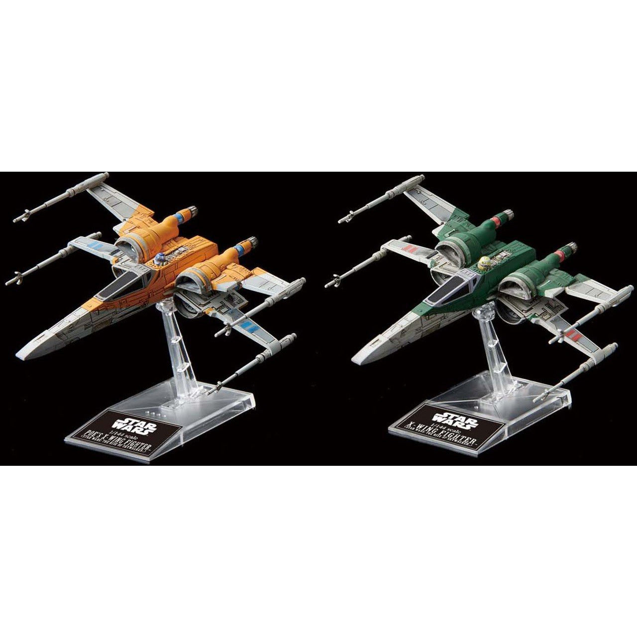 Poe's X-Wing Fighter & Resistance X-Wing Fighter 1/144 (Set of 2 Models) Star Wars Model Kit #5059231 by Bandai