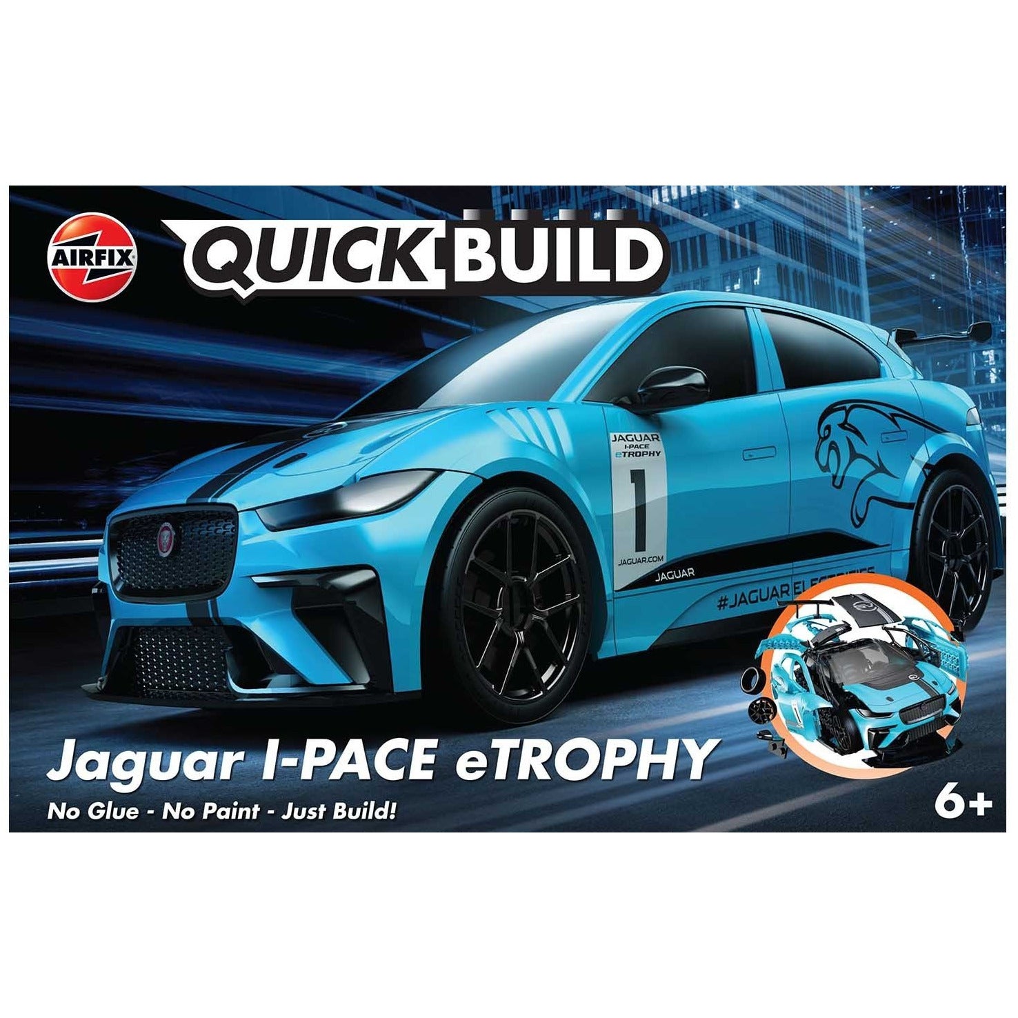 Jaguar I-Pace eTrophy 1/24 Quick Build Car Kit #J6033 by Airfix