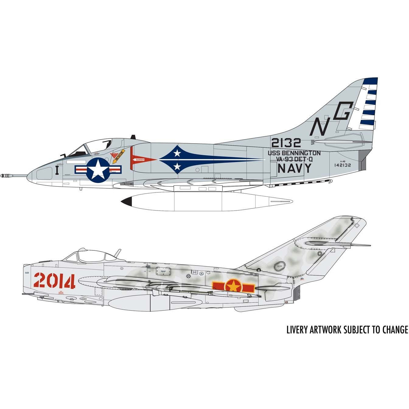 MiG-17F Fresco Douglas vs A-4B Skyhawk Dogfight Doubles 1/72 #A50185 by Airfix