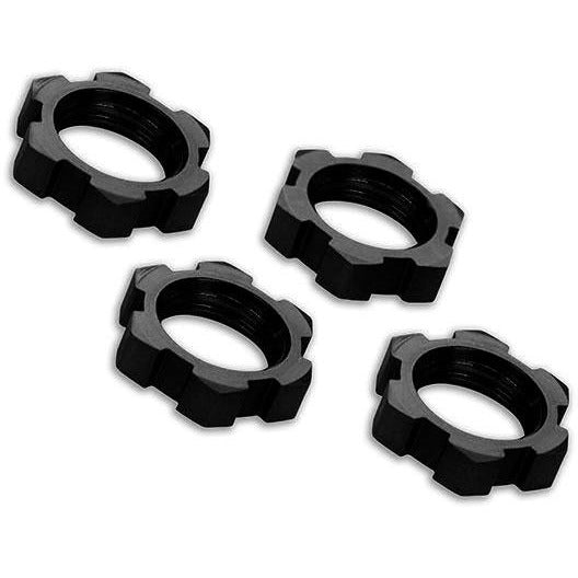 Traxxas Wheel nuts, splined, 17mm, serrated (black-anodized) (4)