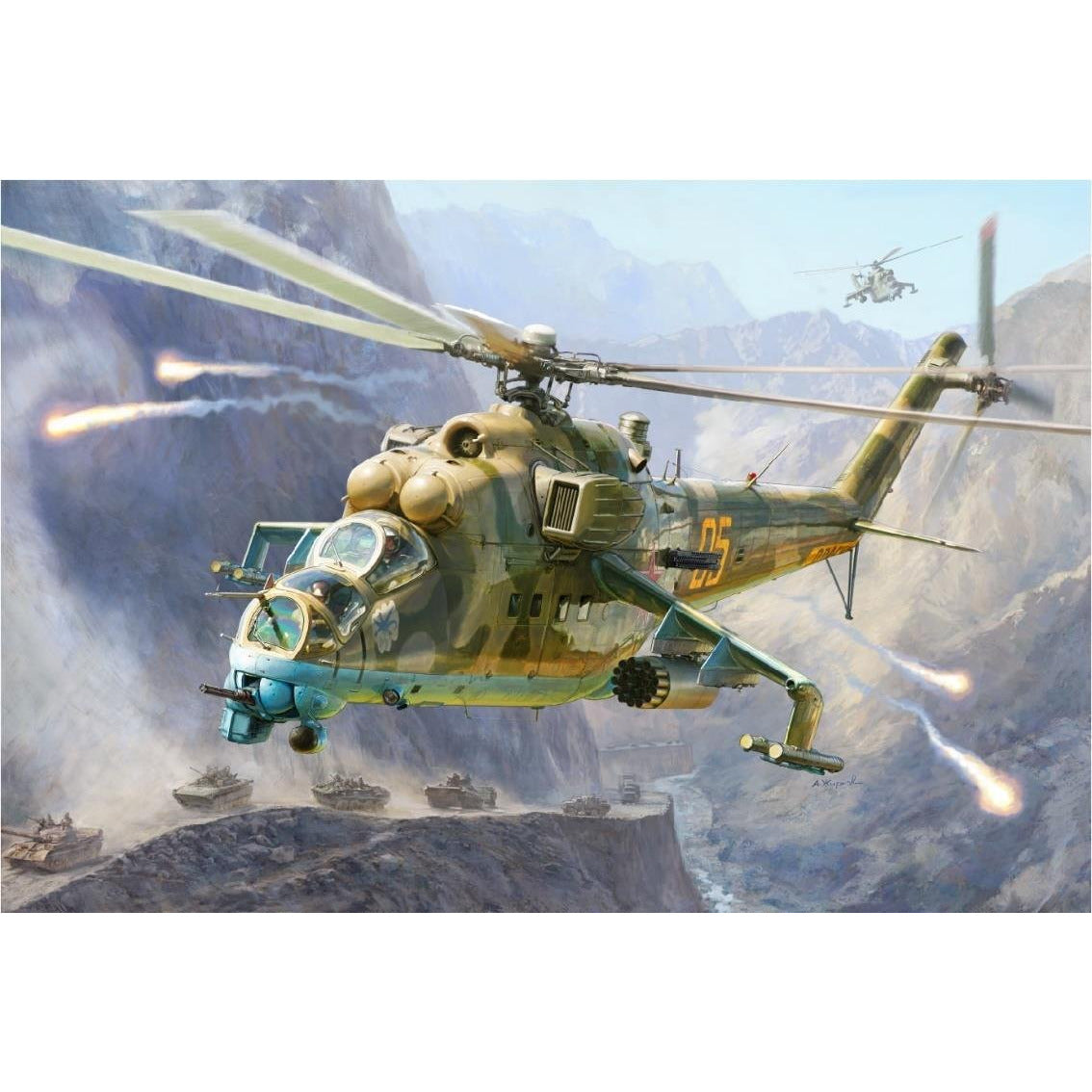 MIL Mi-24V/VP "Hind" Soviet Attack Helicopter 1/48 by Zvezda