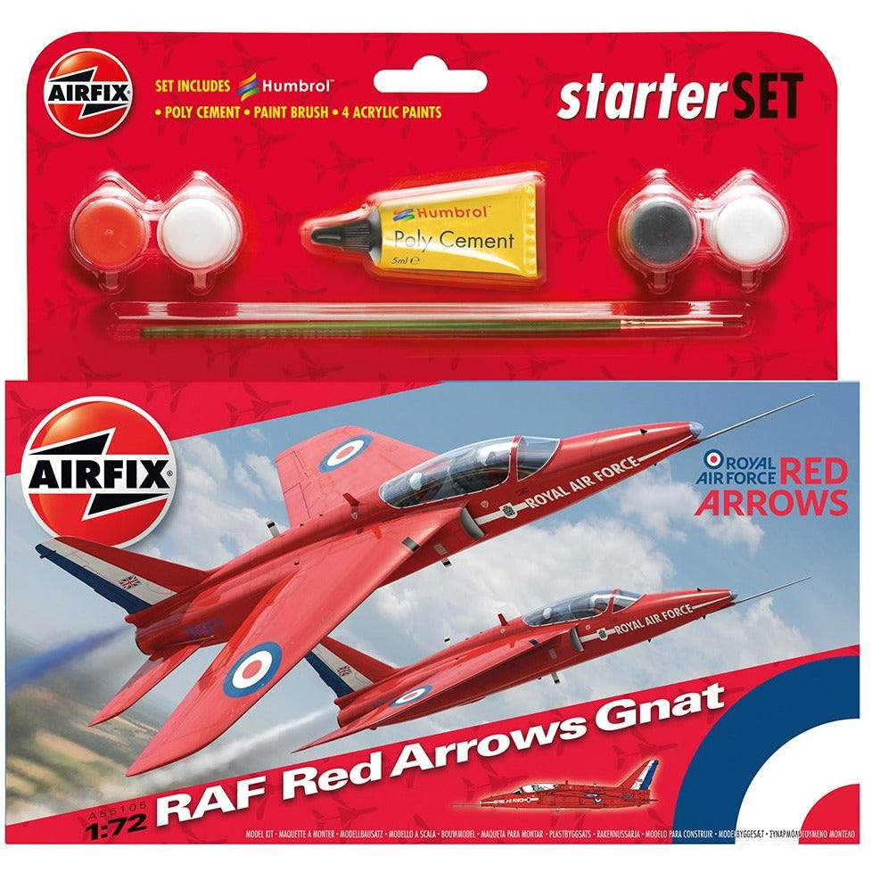 Red Arrows Gnat Starter Set 1/72 by Airfix