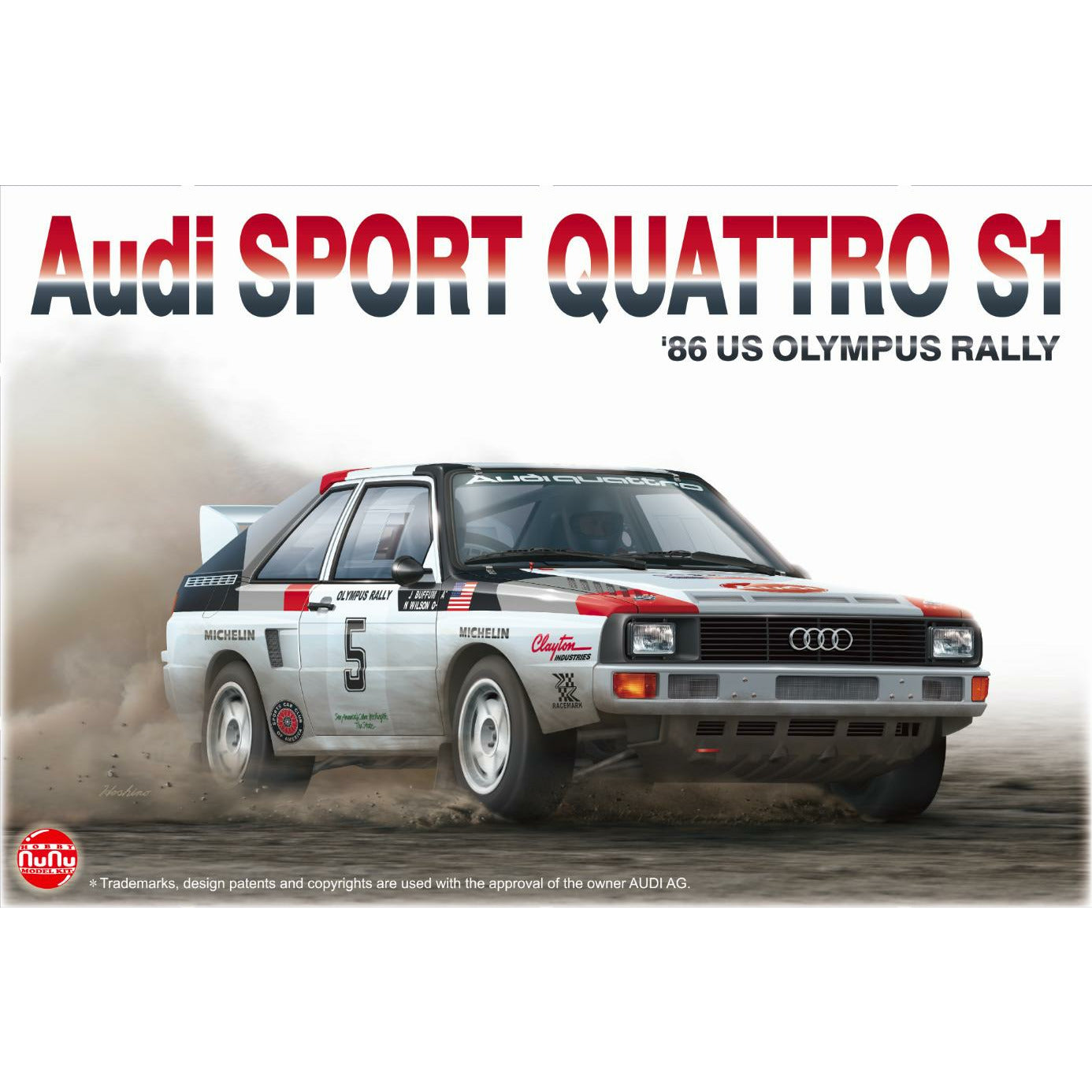 Audi Sport Quattro S1 '86 US Olympus Rally 1/24 Model Car Kit #PN24023 by Platz