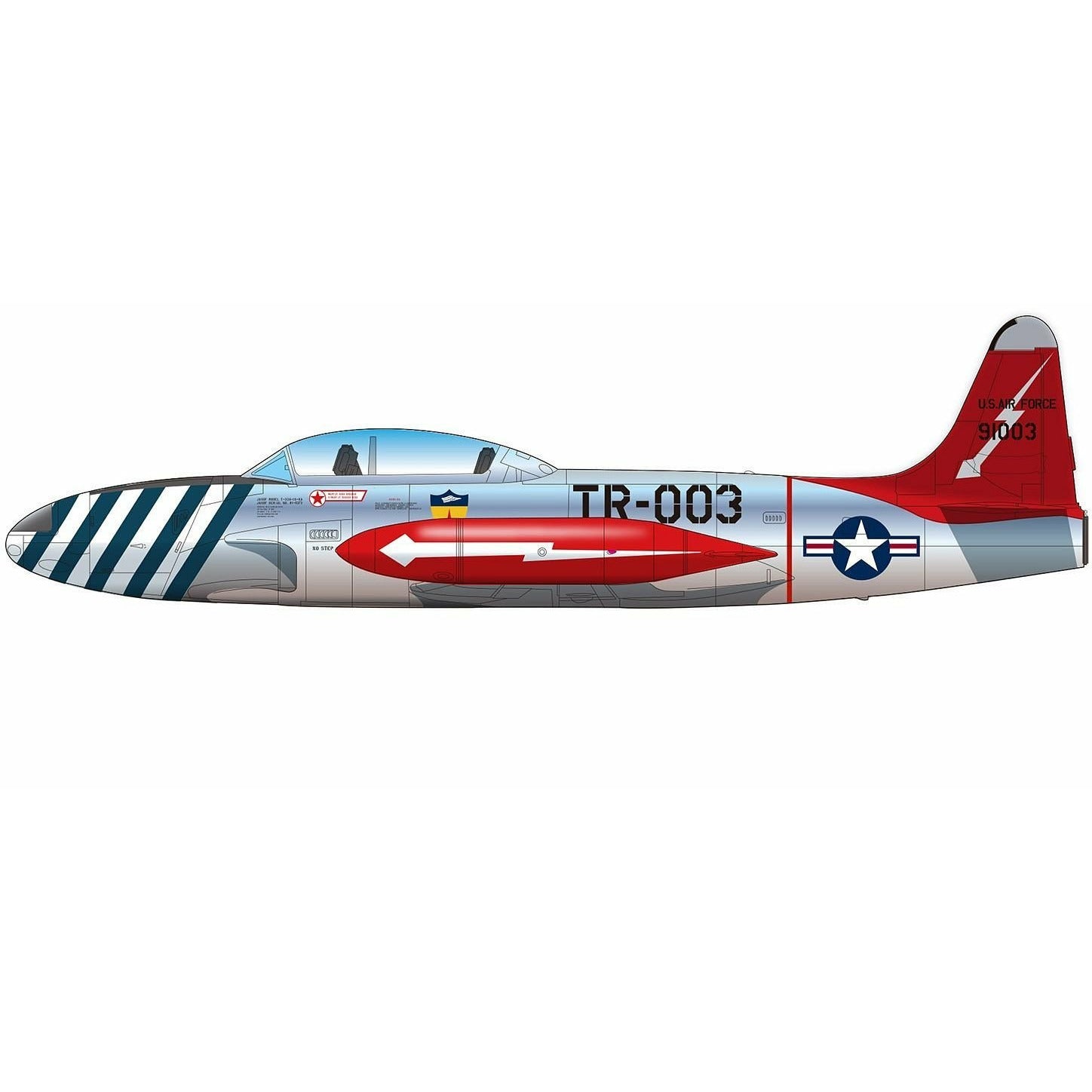 USAF Jet Trainer T-33A Shooting Star 'Skyblazers' 1/72 #AC-39 by Platz
