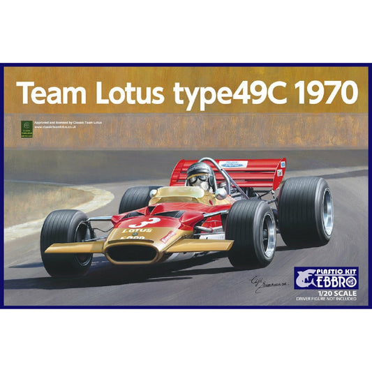 Team Lotus Type 49C 1970 1/20 Model Car Kit #006-6800 by Ebbro