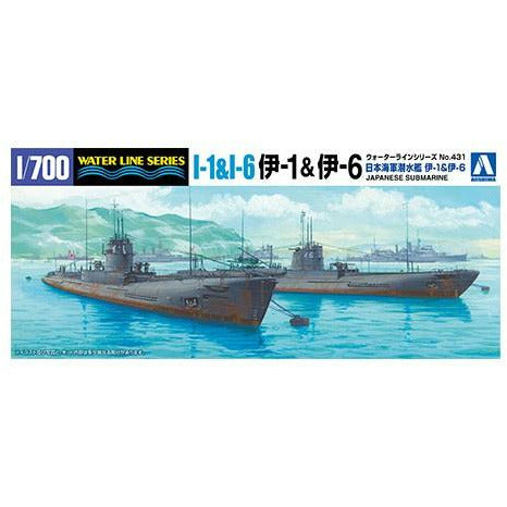 IJN Submarine I-1 & I-6 1/700 Model Ship Kit #045916 by Aoshima