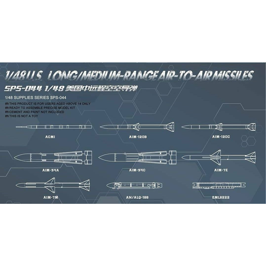 U.S. Long/Medium-Range Air-to-Air Missiles SPS-044 - 1/48 Supplies Series by Meng