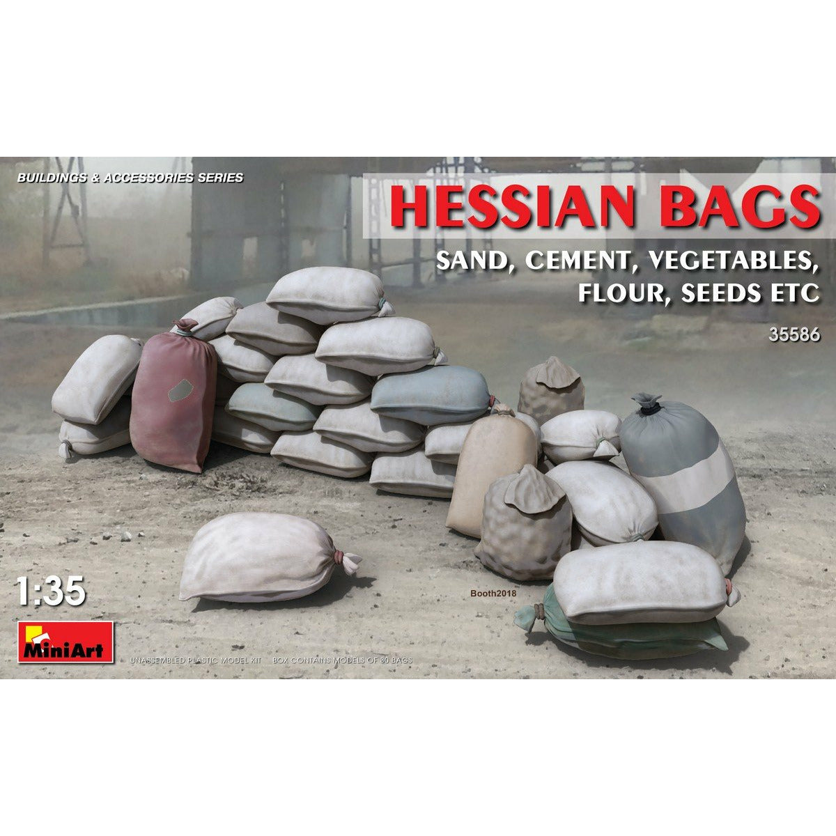 Hessian Bags (Sand, Cement, Vegetables, Flour, Seeds etc) #35586 1/35 Detail Kit by MiniArt