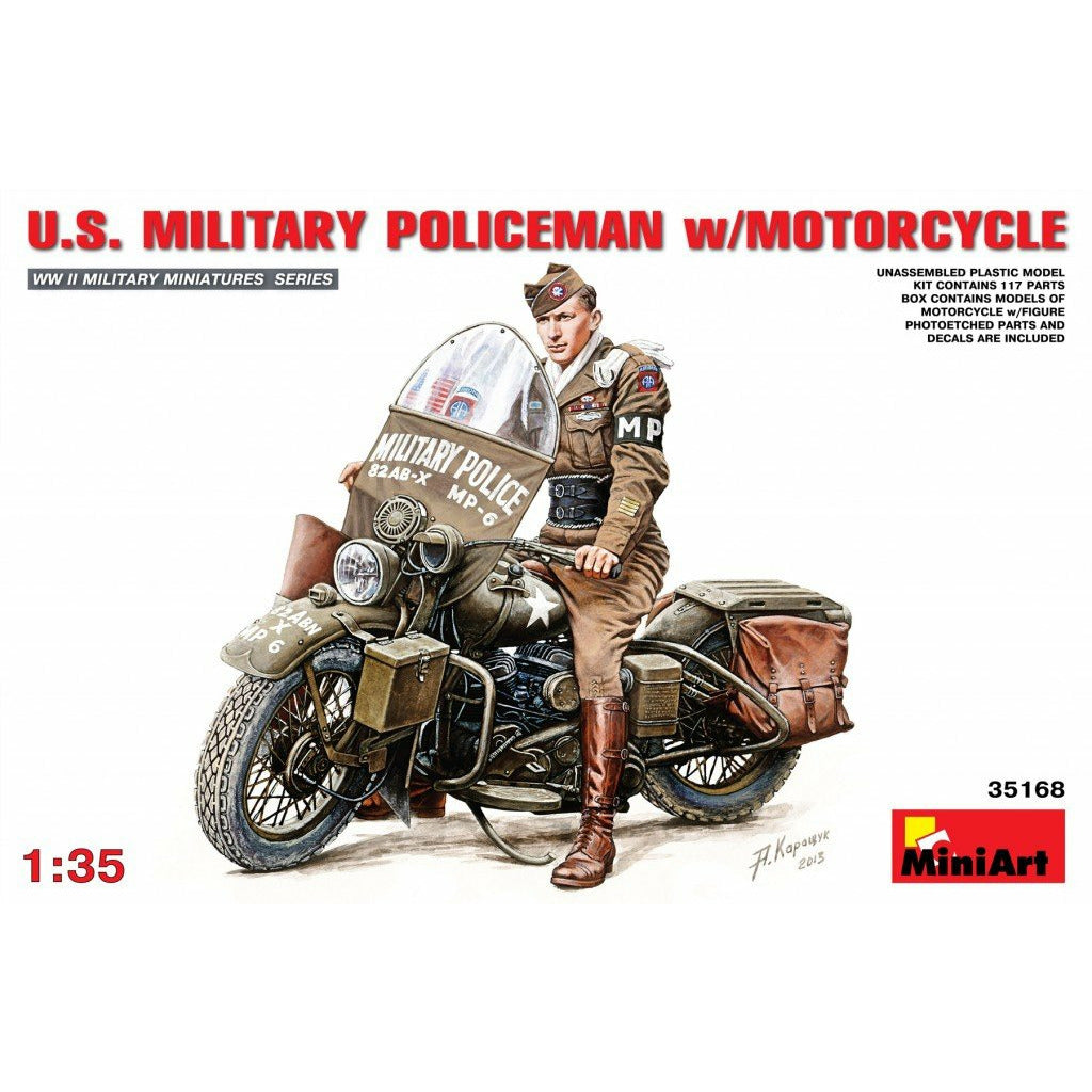 U.S.Millitary Policeman with Motorcycle 1/35 #35168 by Miniart