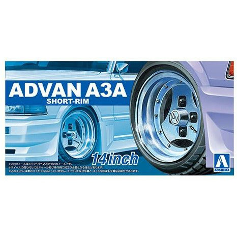Advan A3A Short-Rim 14inch Wheel Parts 1/24 Car Accessory Model Kit #05546 by Aoshima