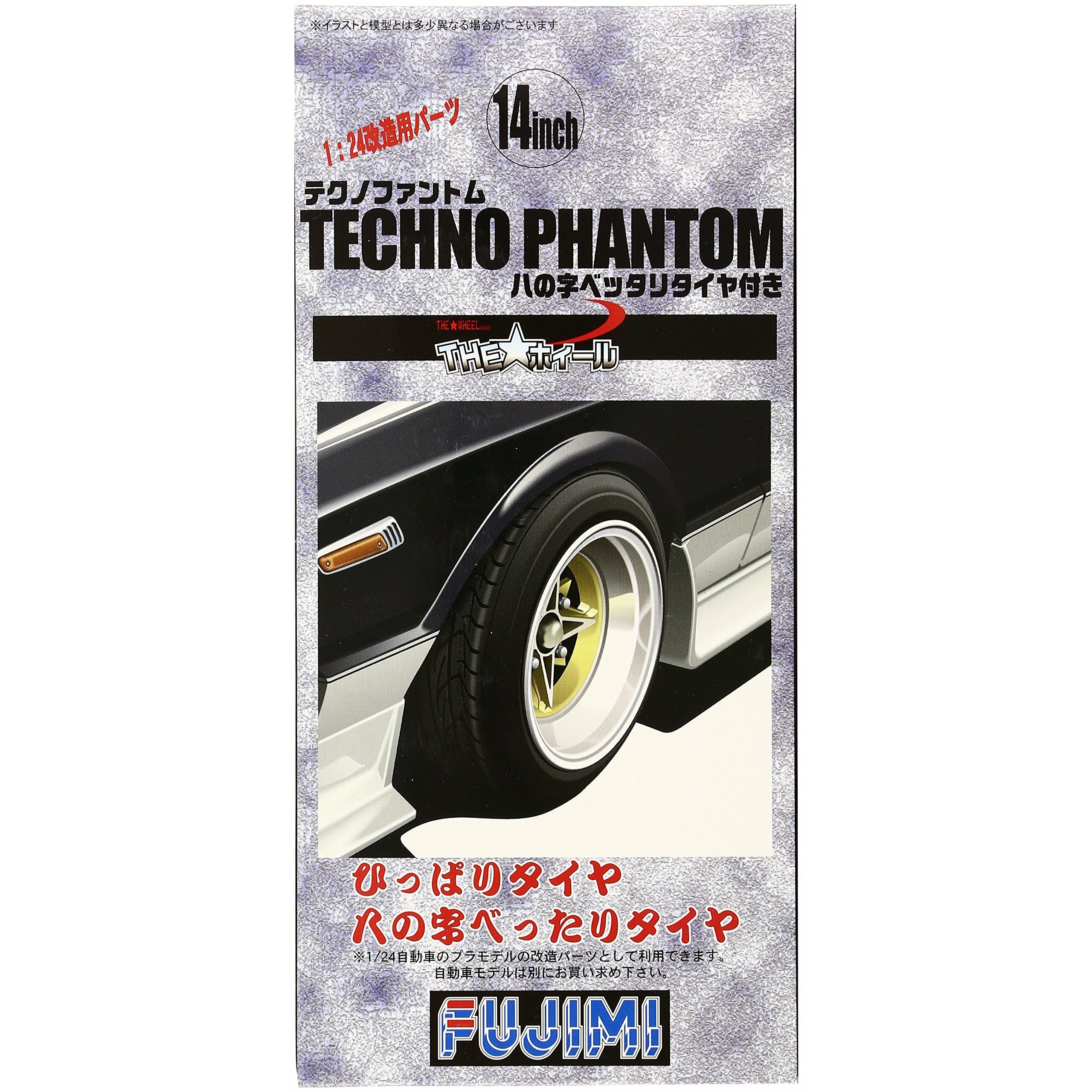 The Wheel Series (No.69) Techno Phantom Wheel & Tire Set 14 inch 1/24 Car Accessory Model Kit #193380 by Fujimi