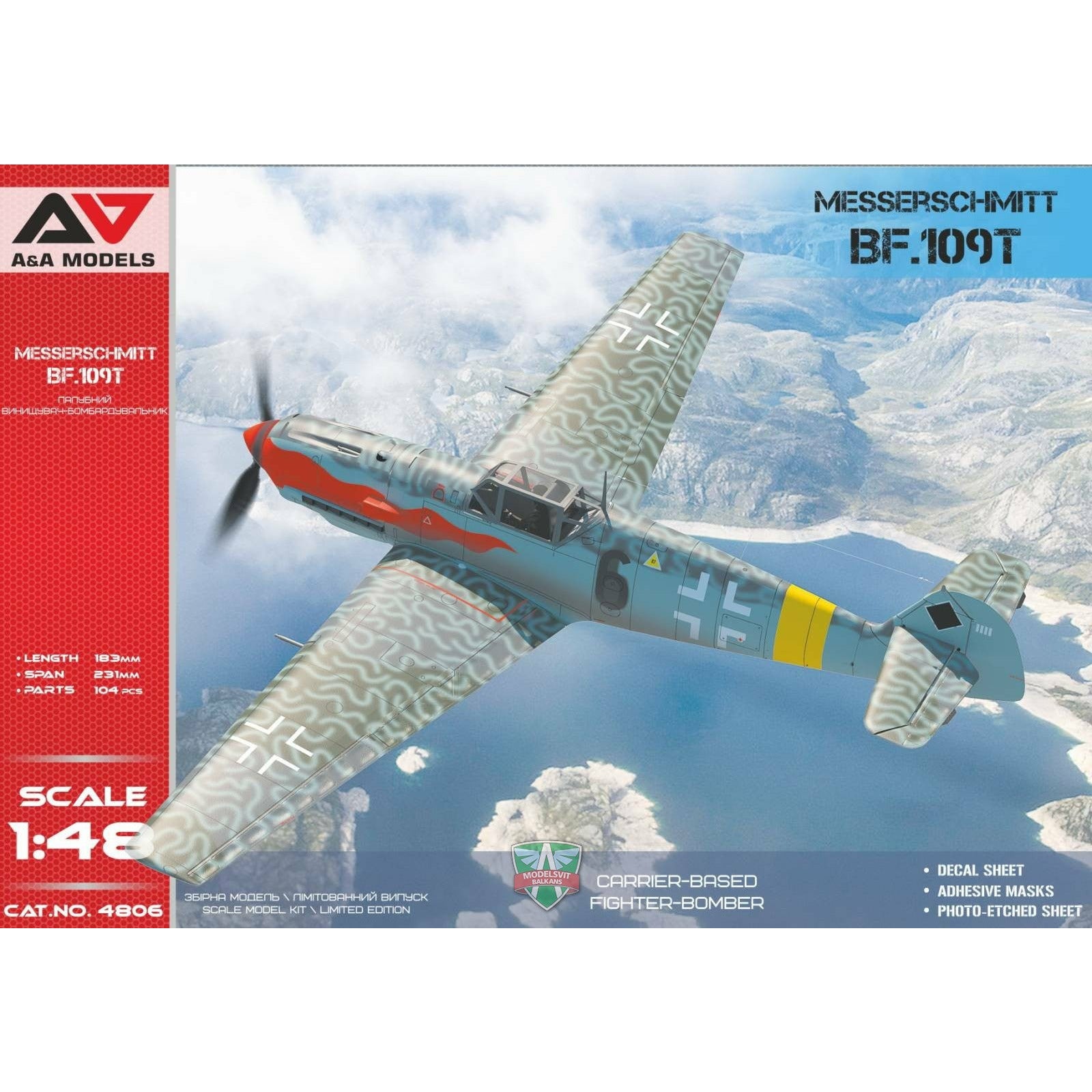 Messerschmitt Bf.109T( 5 camo schemes) 1/48 #4806 by A&A Models