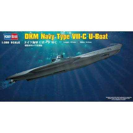 DKM Type VII-C U-Boat 1/350 Model Submarine  Kit #83505 by Hobby Boss