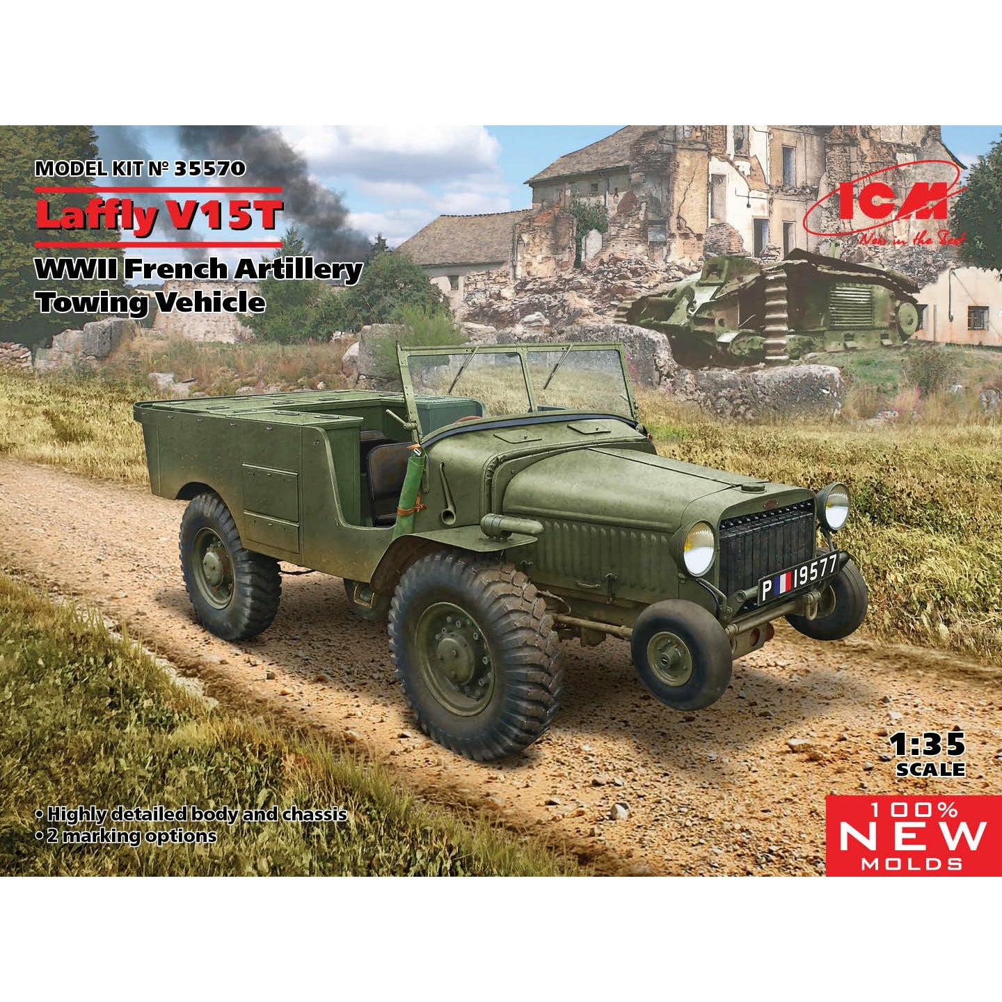 Laffly V15T, WWII French Artillery Towing Vehicle (100% new molds) 1/35 #35570 by ICM