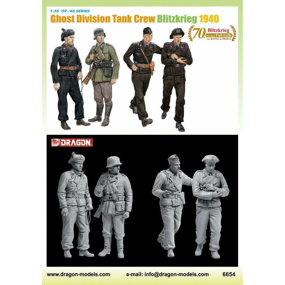 ‘39-45’ Series Ghost Division Tank Crew Blitzkrieg 1940 1/35 #6654 by Dragon Models