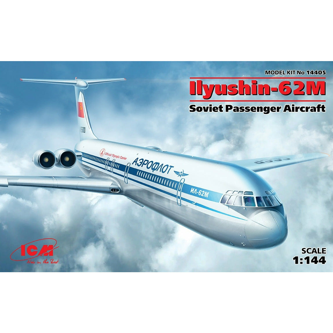 Ilyushin-62M, Soviet Passenger Aircraft 1/144 #14405 by ICM