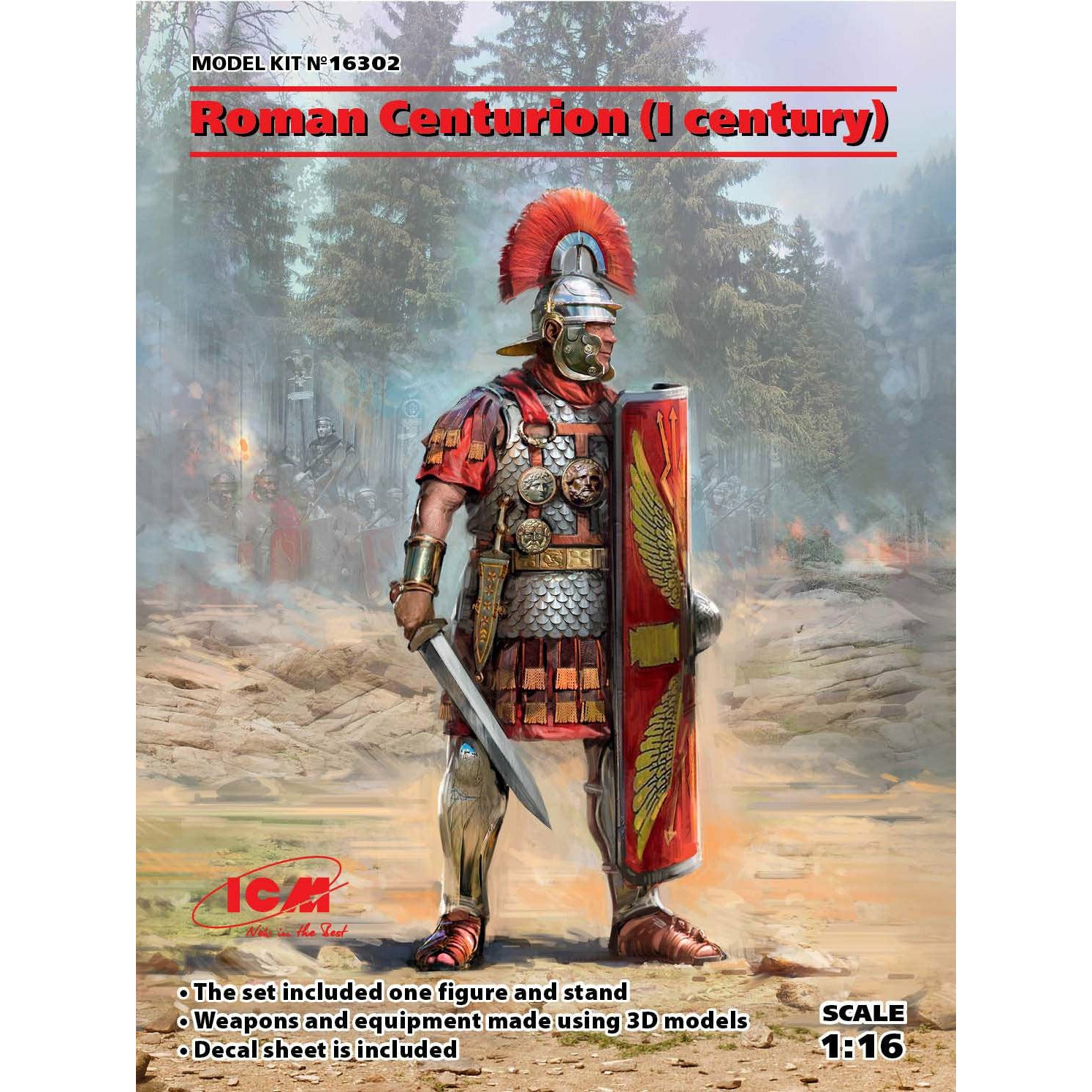 Roman Centurion (I century) (100% new molds) 1/16 #16302 by ICM