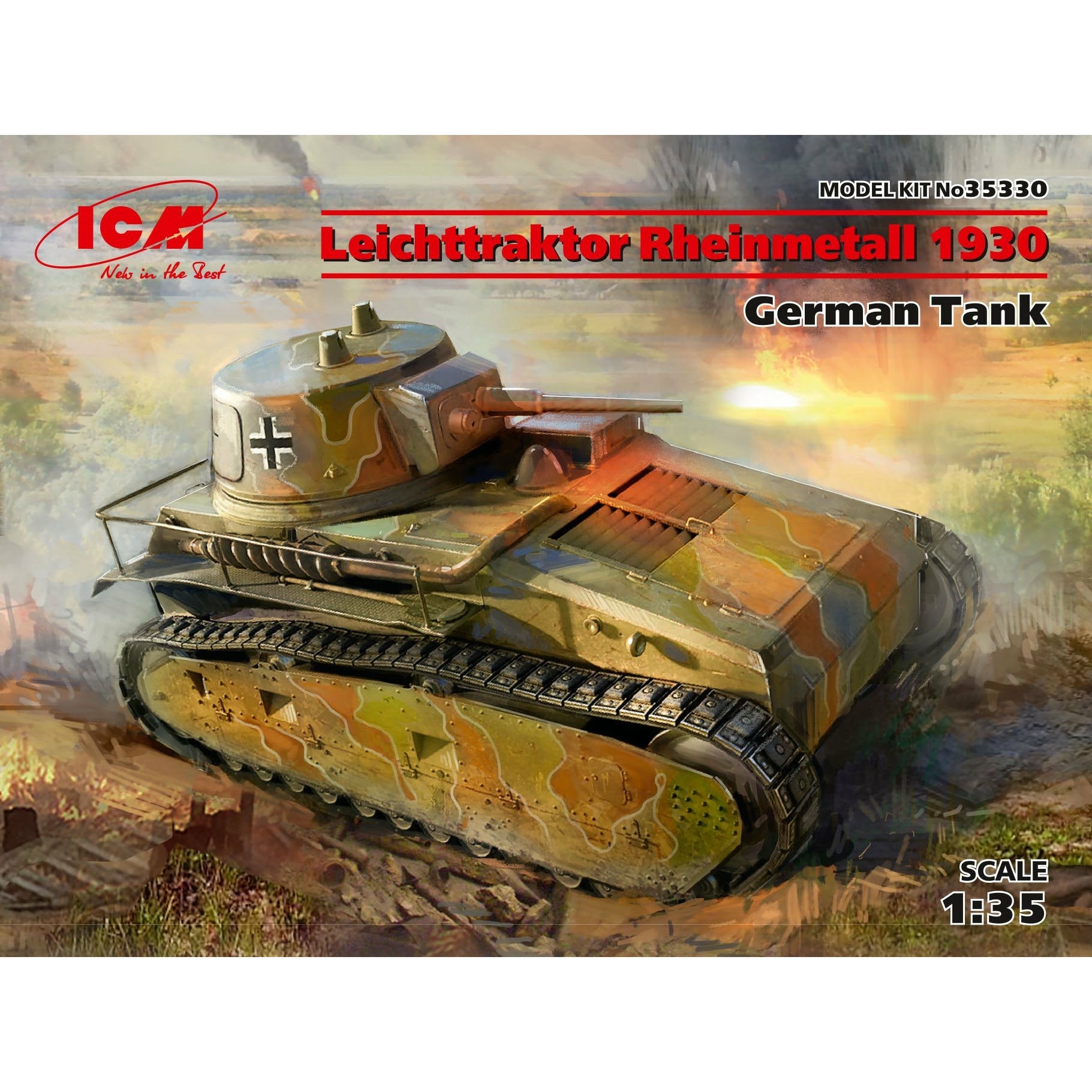 Leichttraktor Rheinmetall 1930, German Tank (100% new molds) 1/35 #35330 by ICM