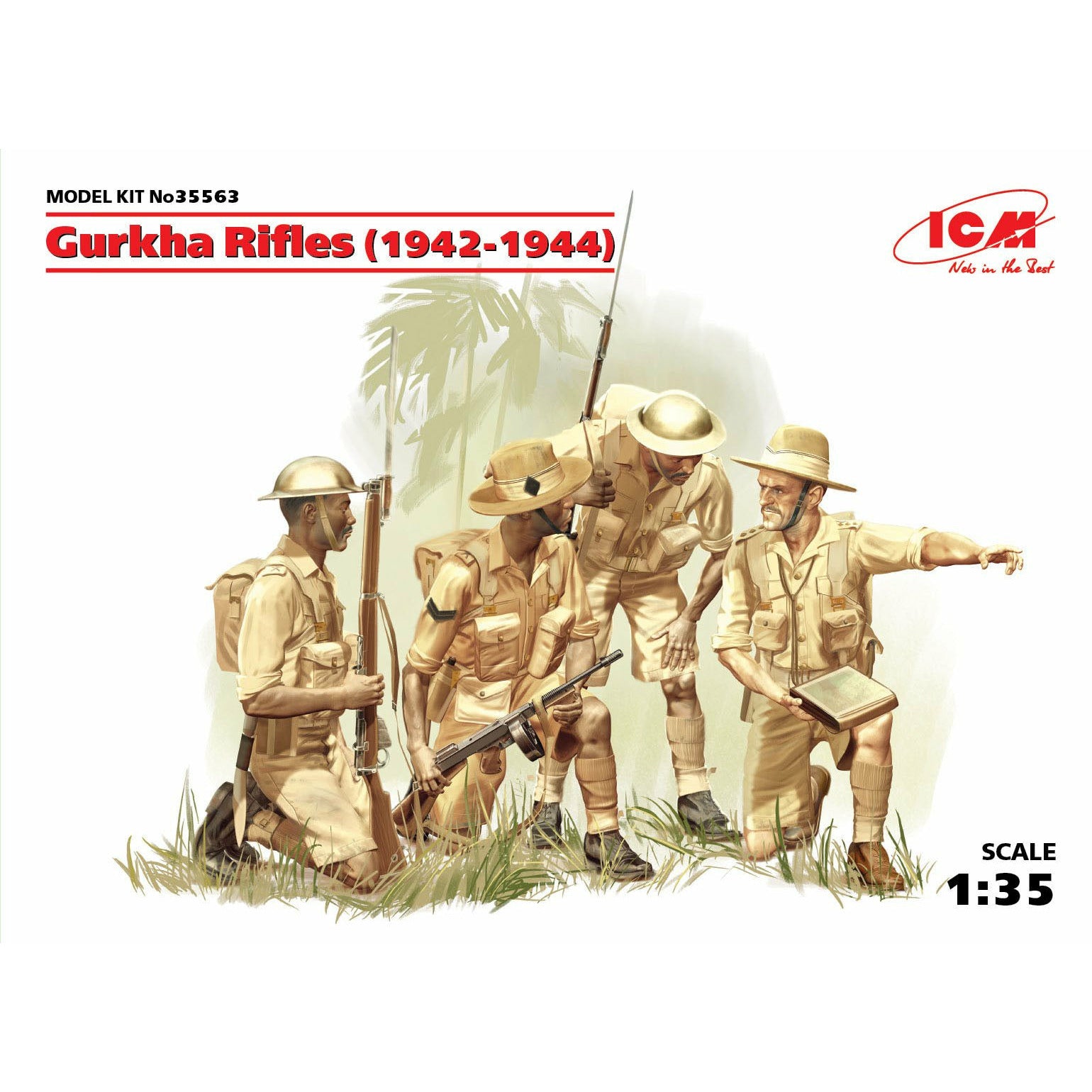 Gurkha Rifles (1944) (Set of 4 Figures) 1/35 #35563 by ICM