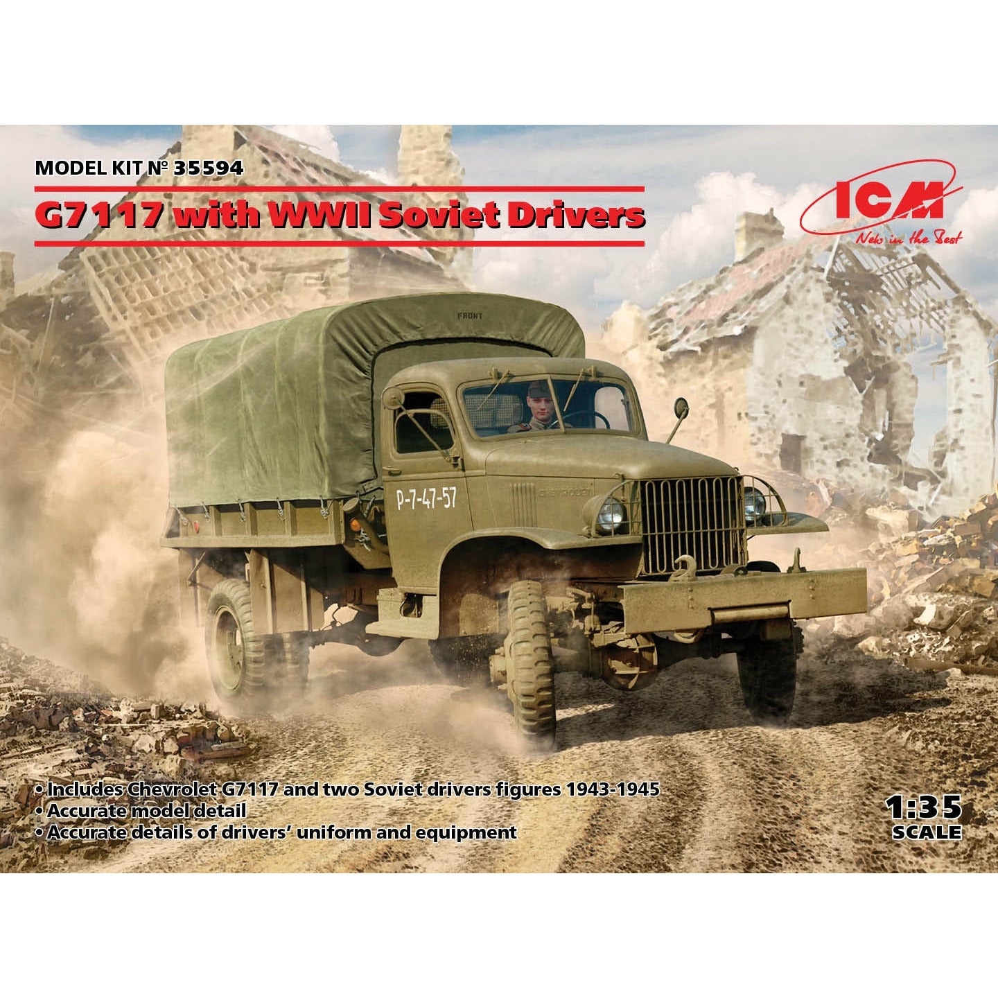 G7117 with WWII Soviet Drivers 1/35 #35594 by ICM