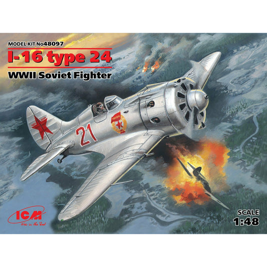 I-16 type 24, WWII Soviet Fighter 1/48 #48097 by ICM