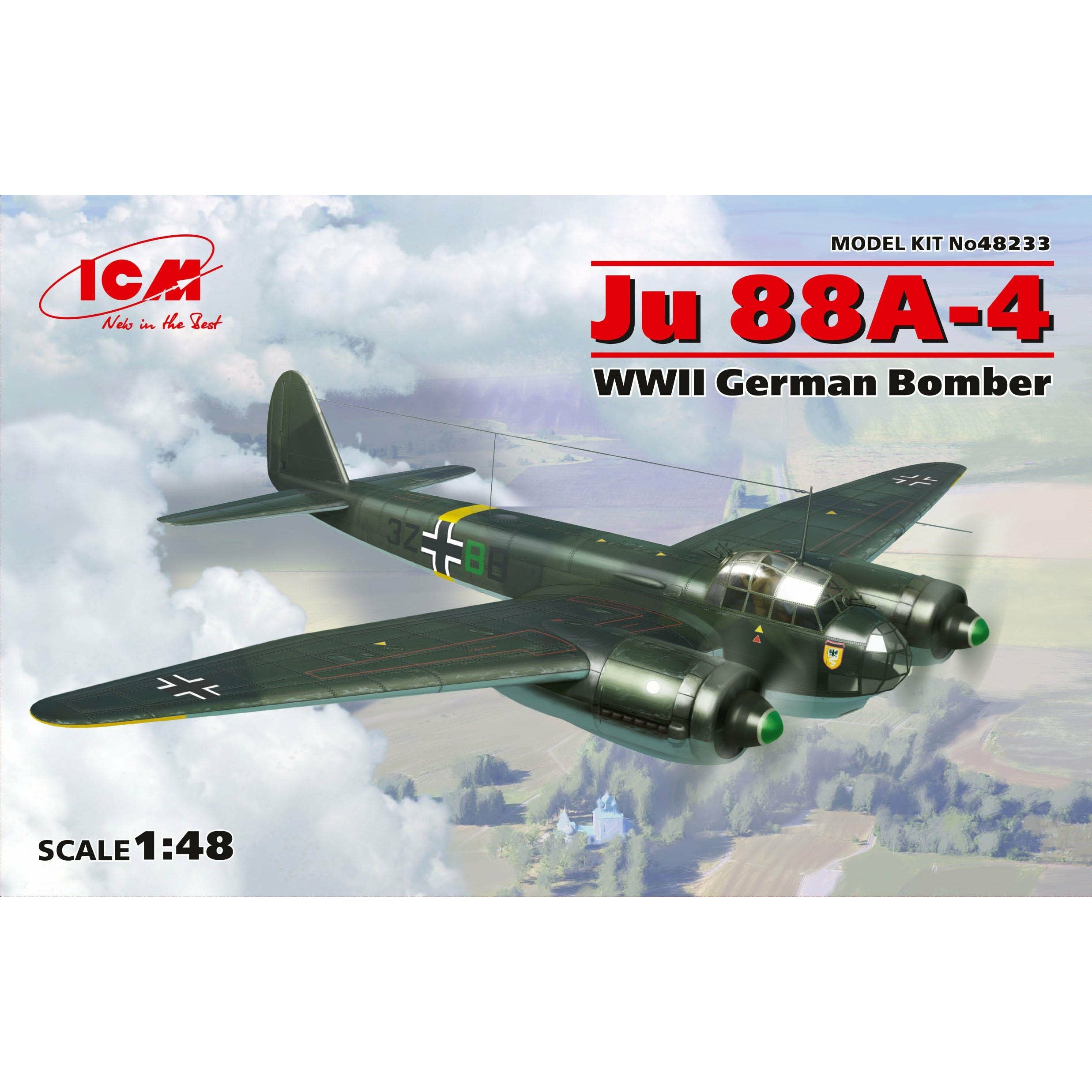 Ju 88A-4, WWII German Bomber 1/48 #48233 by ICM