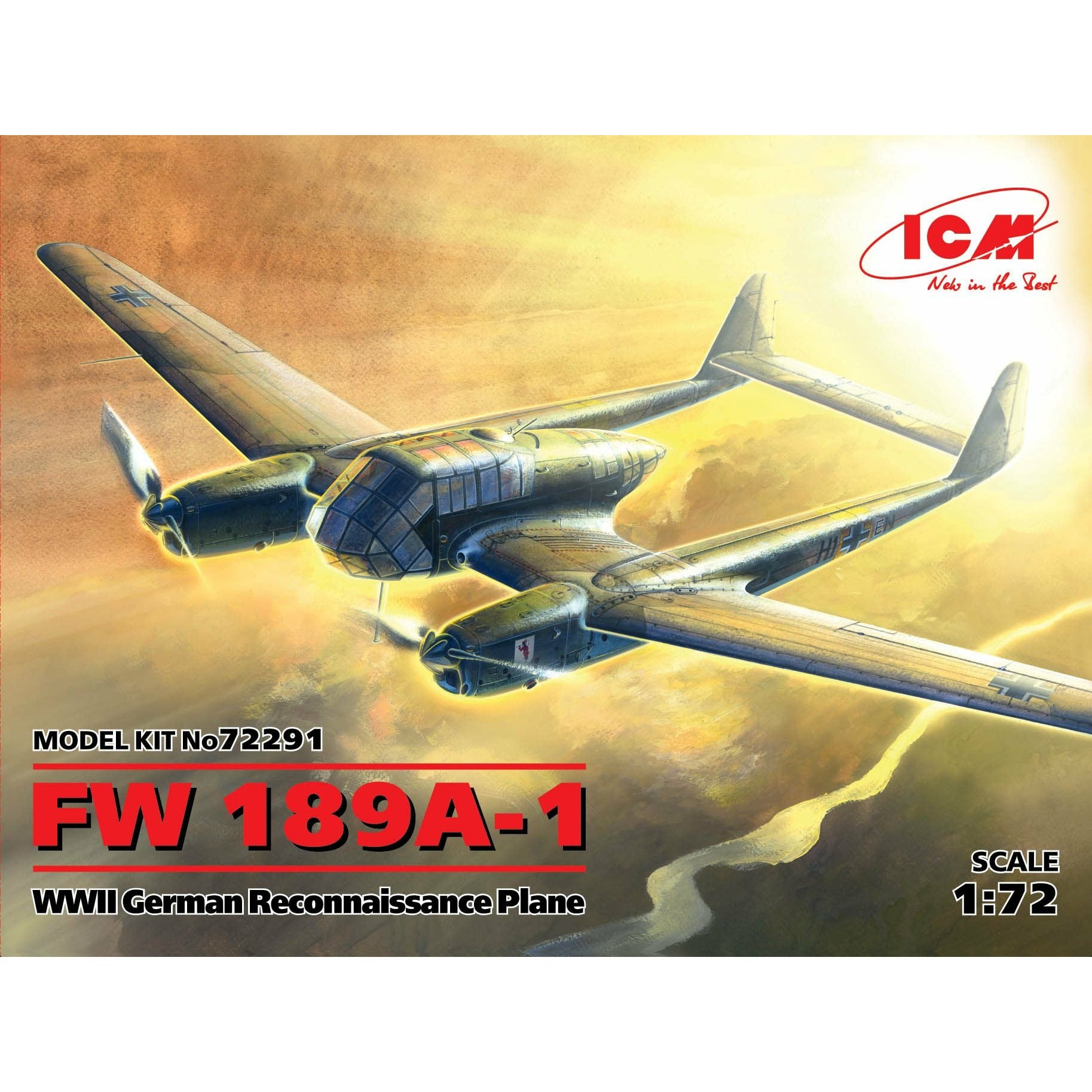 FW 189A-1, WWII German Reconnaissance Plane 1/72 #72291 by ICM