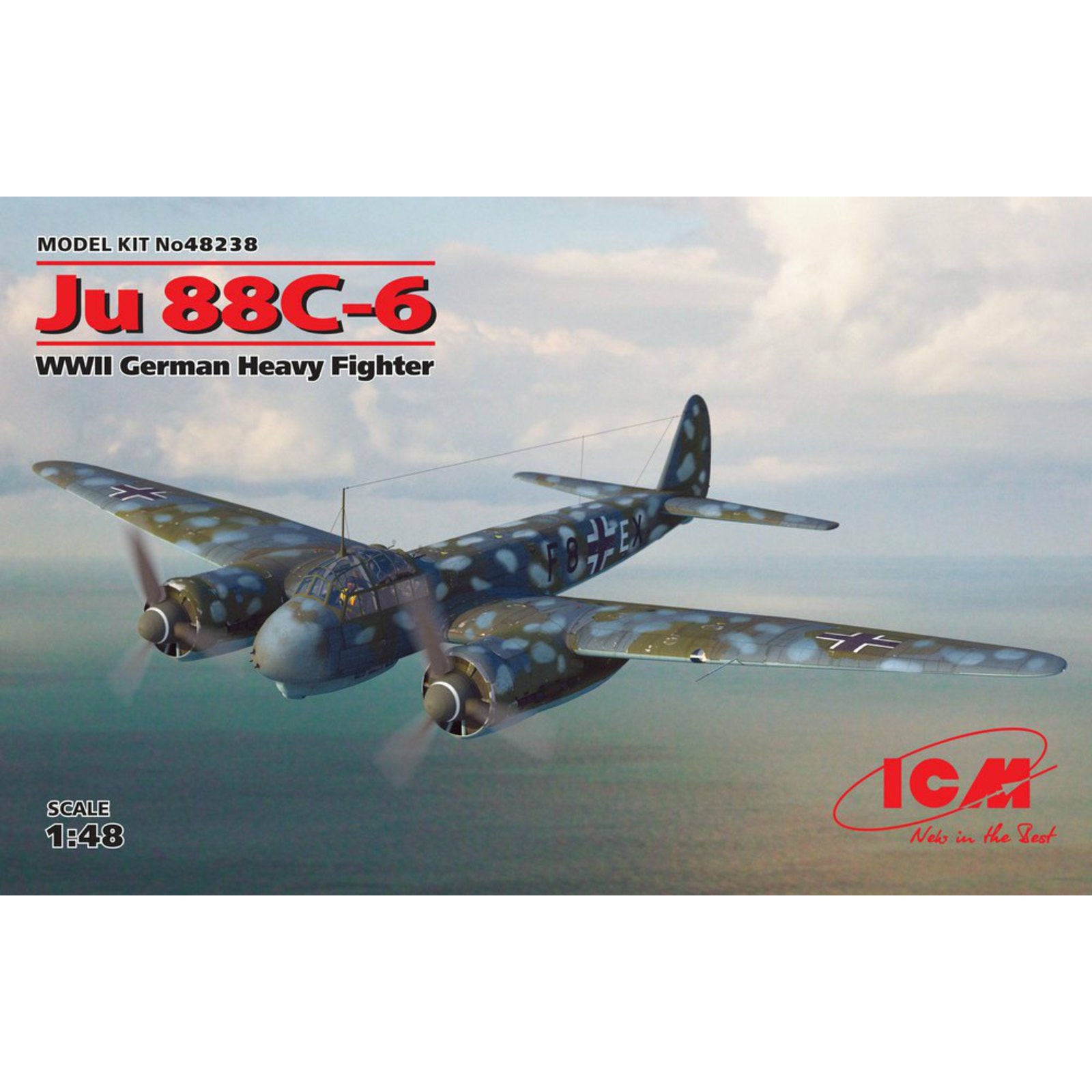 Ju 88-6, WWII German Heavy Fighter 1/48 #48238 by ICM