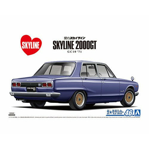 1971 Nissan GC10 Skyline 2000GT 1/24 Model Car Kit #5836 by Aoshima