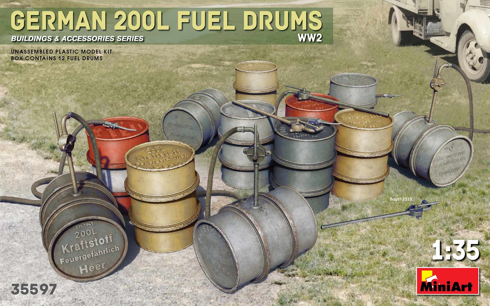 German 200L Fuel Drum Set WW2 1/35 #35597 by MiniArt