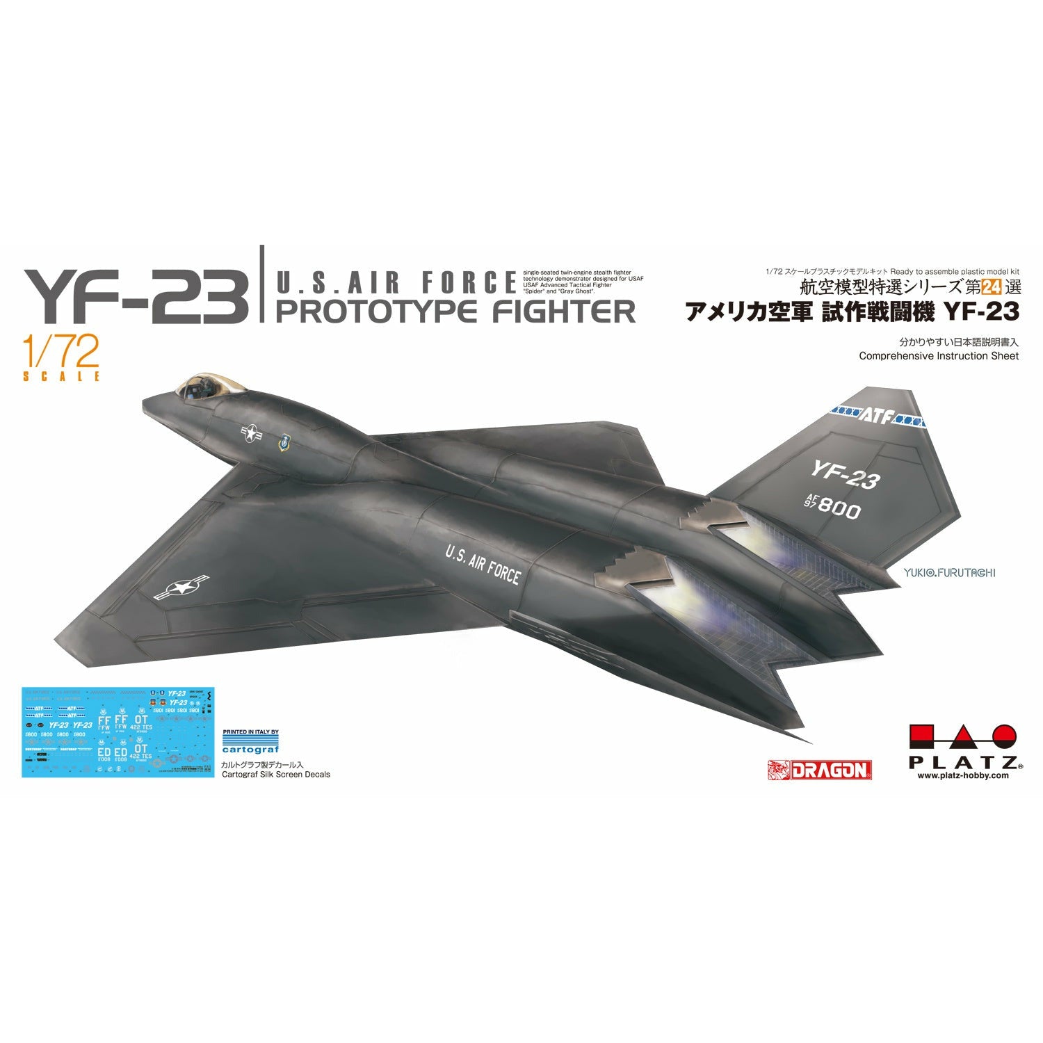 U.S.A.F. Prototype Fighter YF-23 1/72 #AE-24 by Platz