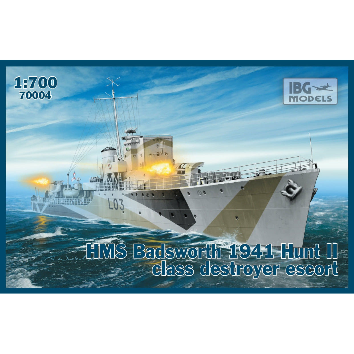 HMS Badsworth 1941 Hunt II Class 1/700 Model Ship Kit #70004 by IBG Models