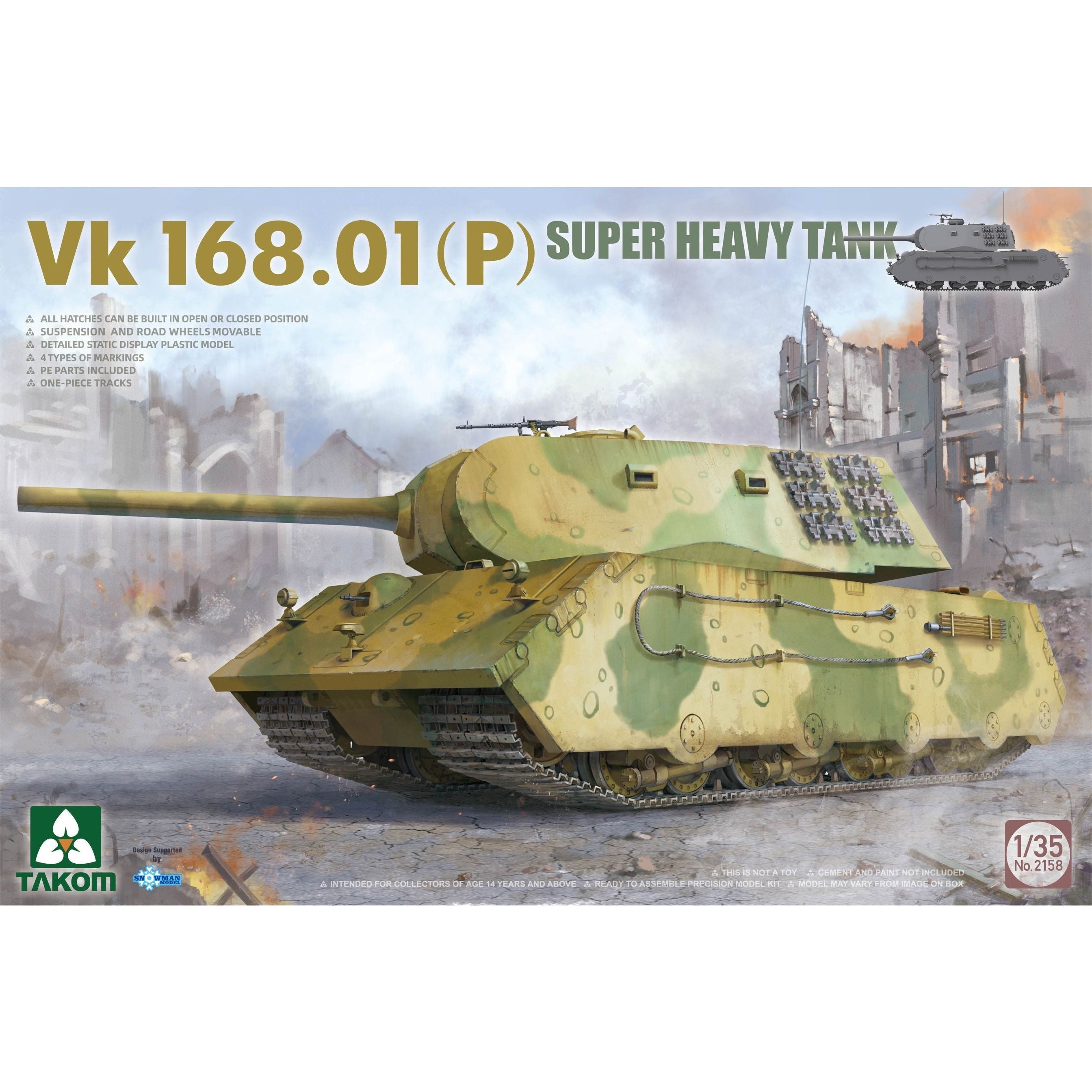 Vk 168.01(P) Super Heavy Tank 1/35 #2158 by Takom