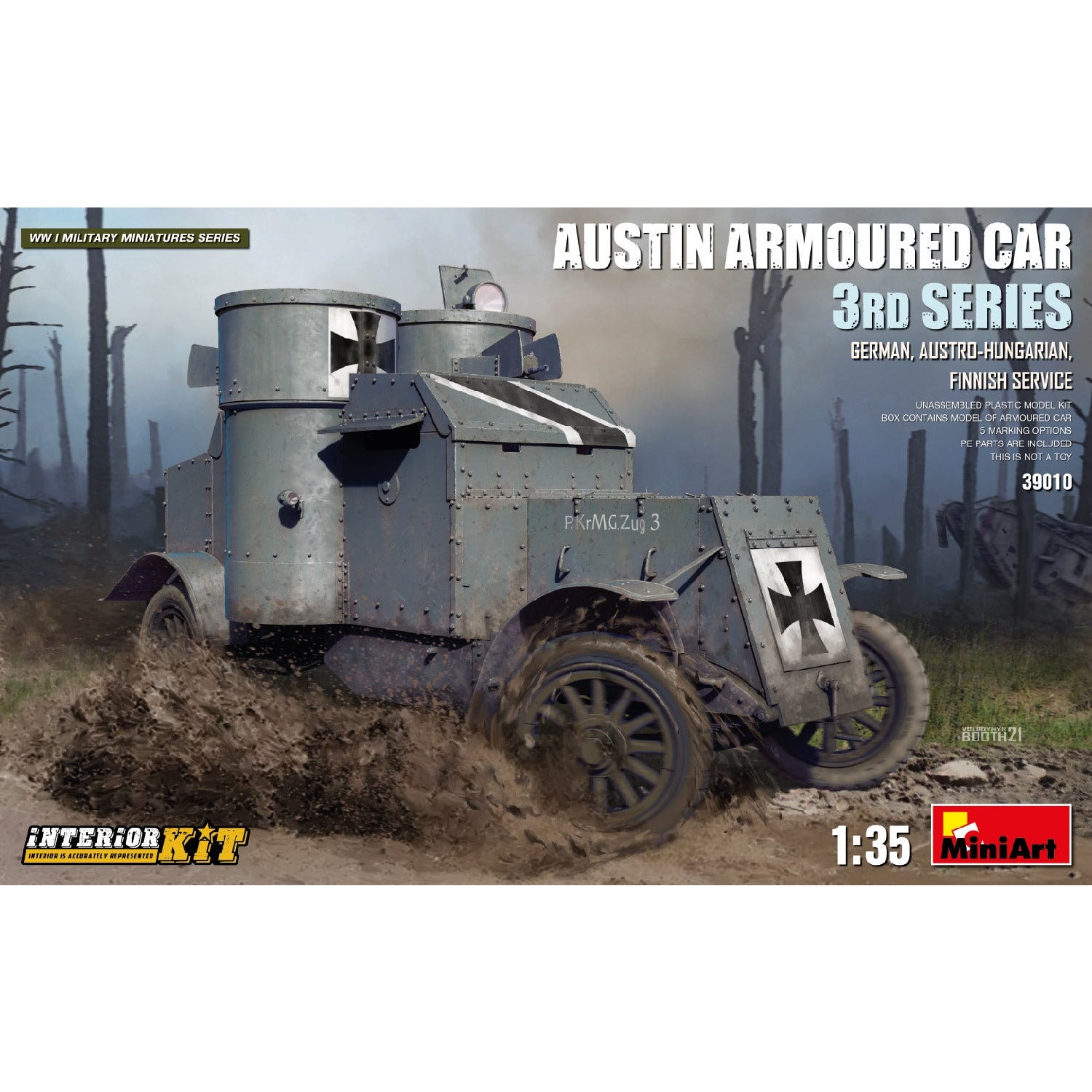 Austin Armoured Car 3rd Series: German, Austro-Hungarian, Finnish Service. Interior Kit 1/35 #39010 by MiniArt
