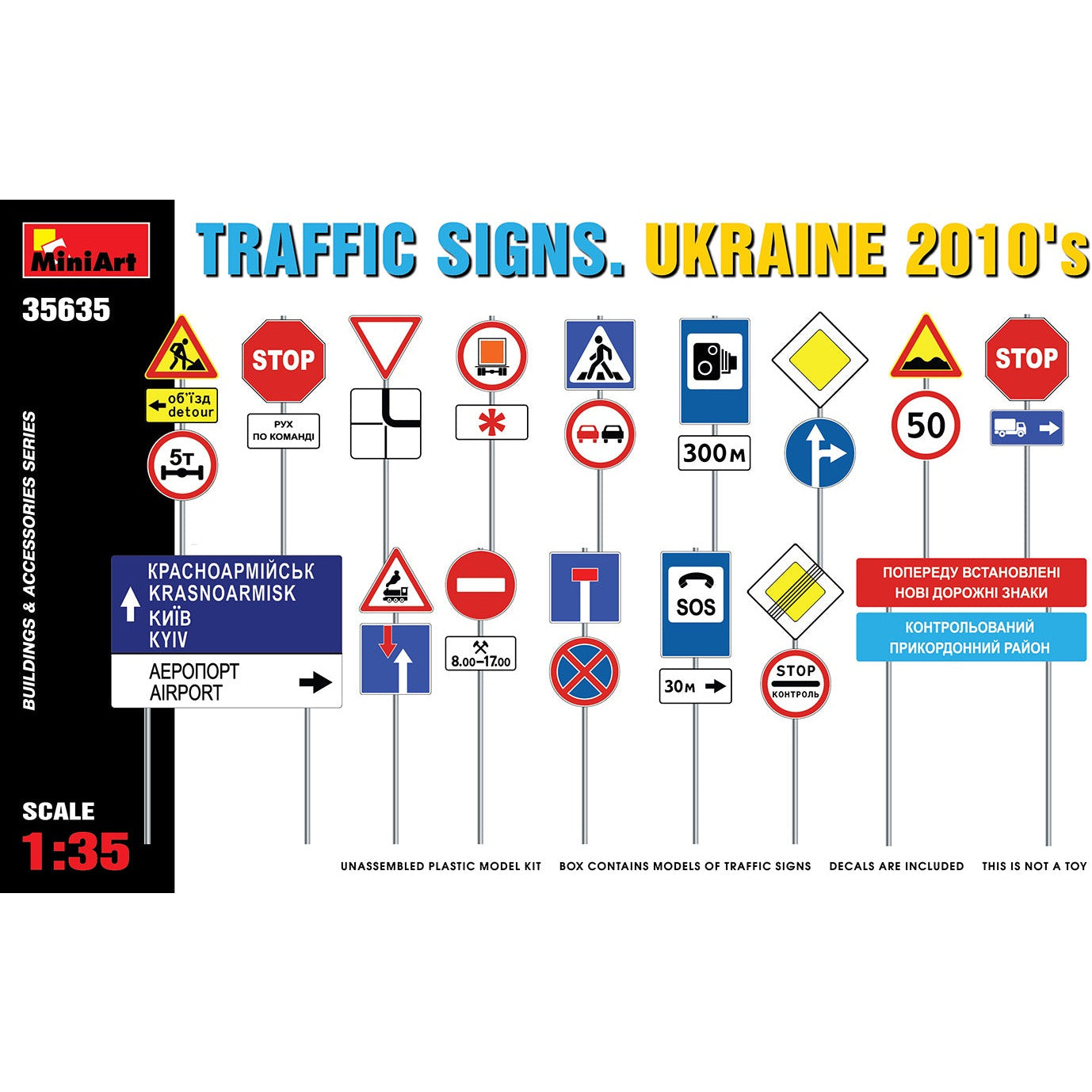 Traffic Signs Ukraine 2010's #35635 1/35 Detail Kit by MiniArt