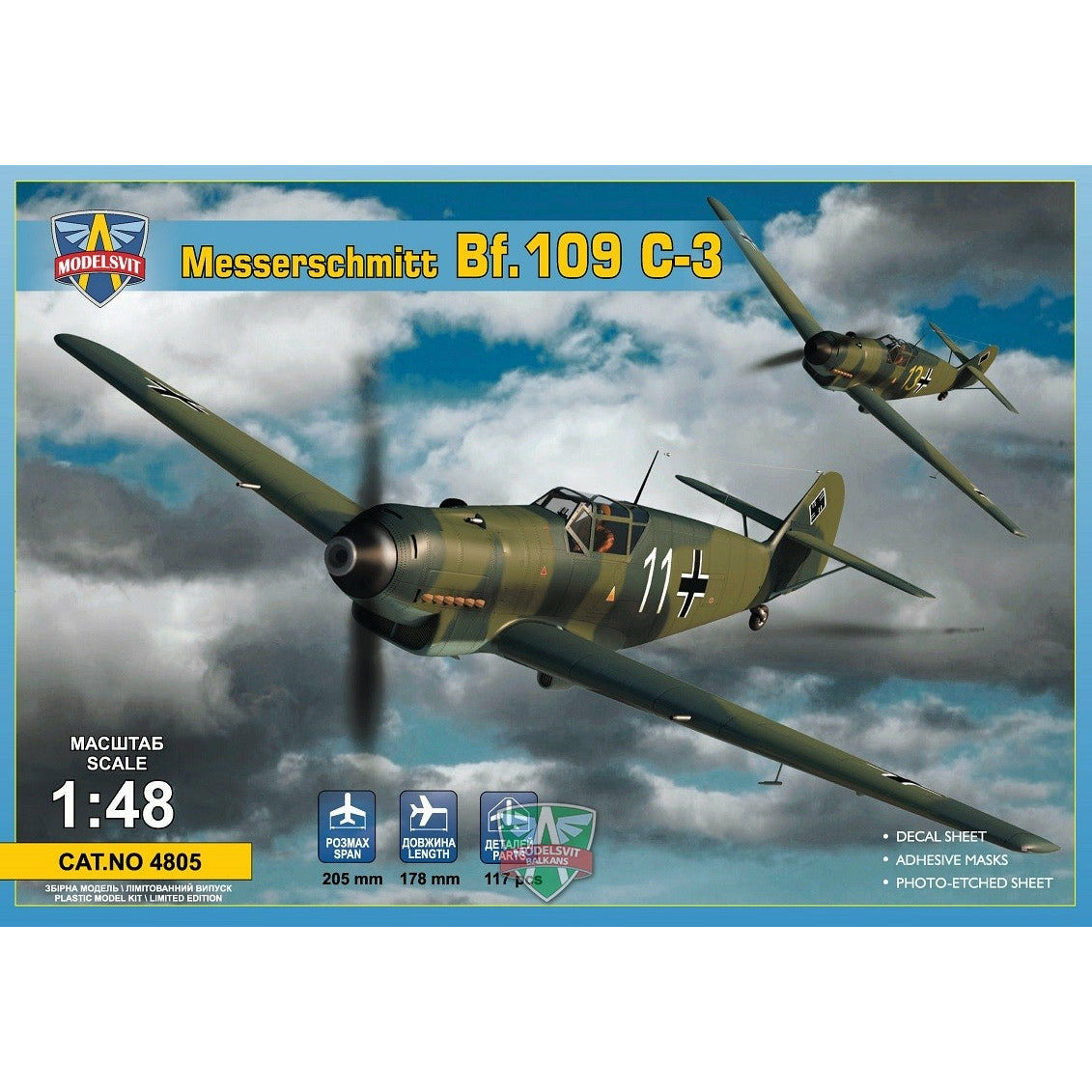 Messershmitt Bf.109 C-3 1/48 #4805 by Modelsvit